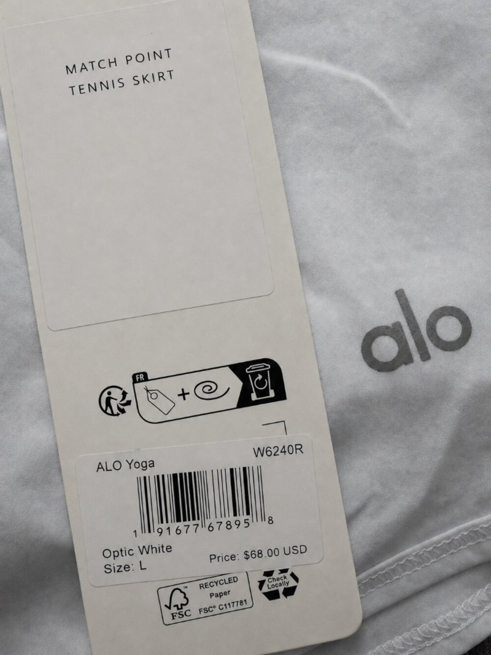 ALO Yoga Match Point Tennis Skirt & Aspire Tank Set White/Black | Size L | NWT - Picture 8 of 11